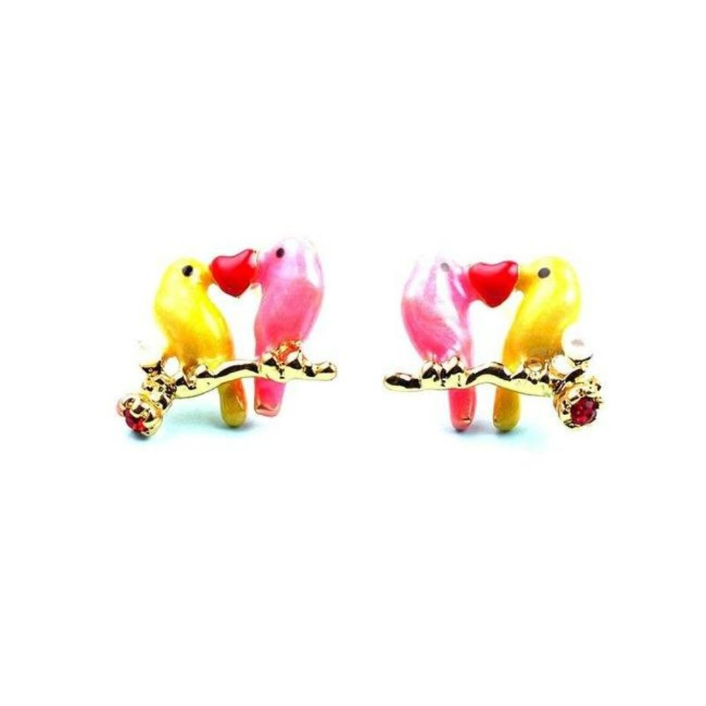 Les Nereides Lovely Canaries Branch Stud Earrings